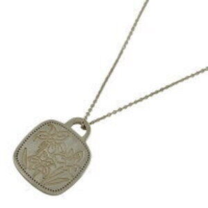 Tiffany Co Flower Motif Necklace Iris Plate GO Sterling Silver